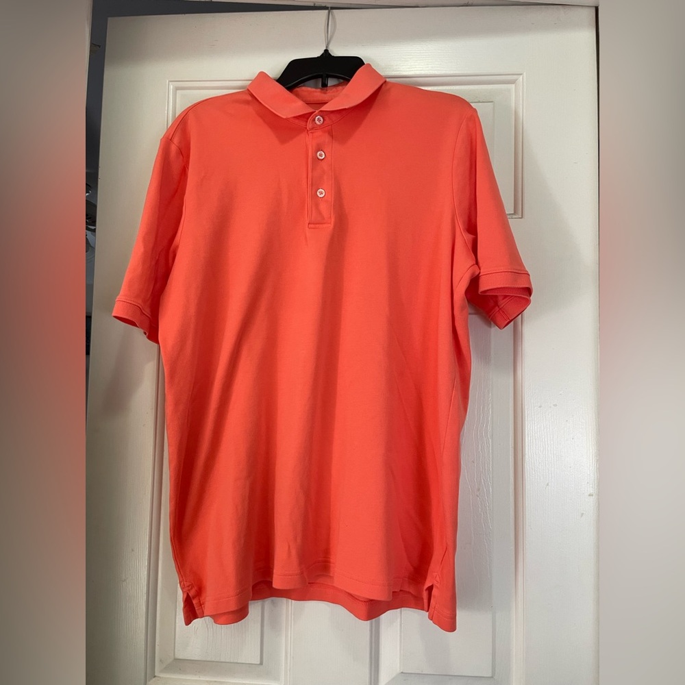 Men's Lands End Orange Polo Shirt size L